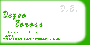 dezso boross business card