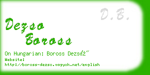 dezso boross business card